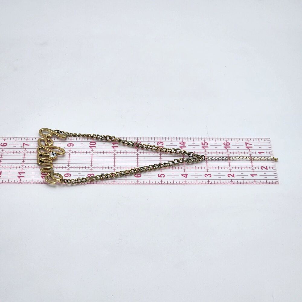 BaubleBar Vintage Believe Gemstone Bold Statement Necklace 17" Gold Chain - Picture 4 of 4